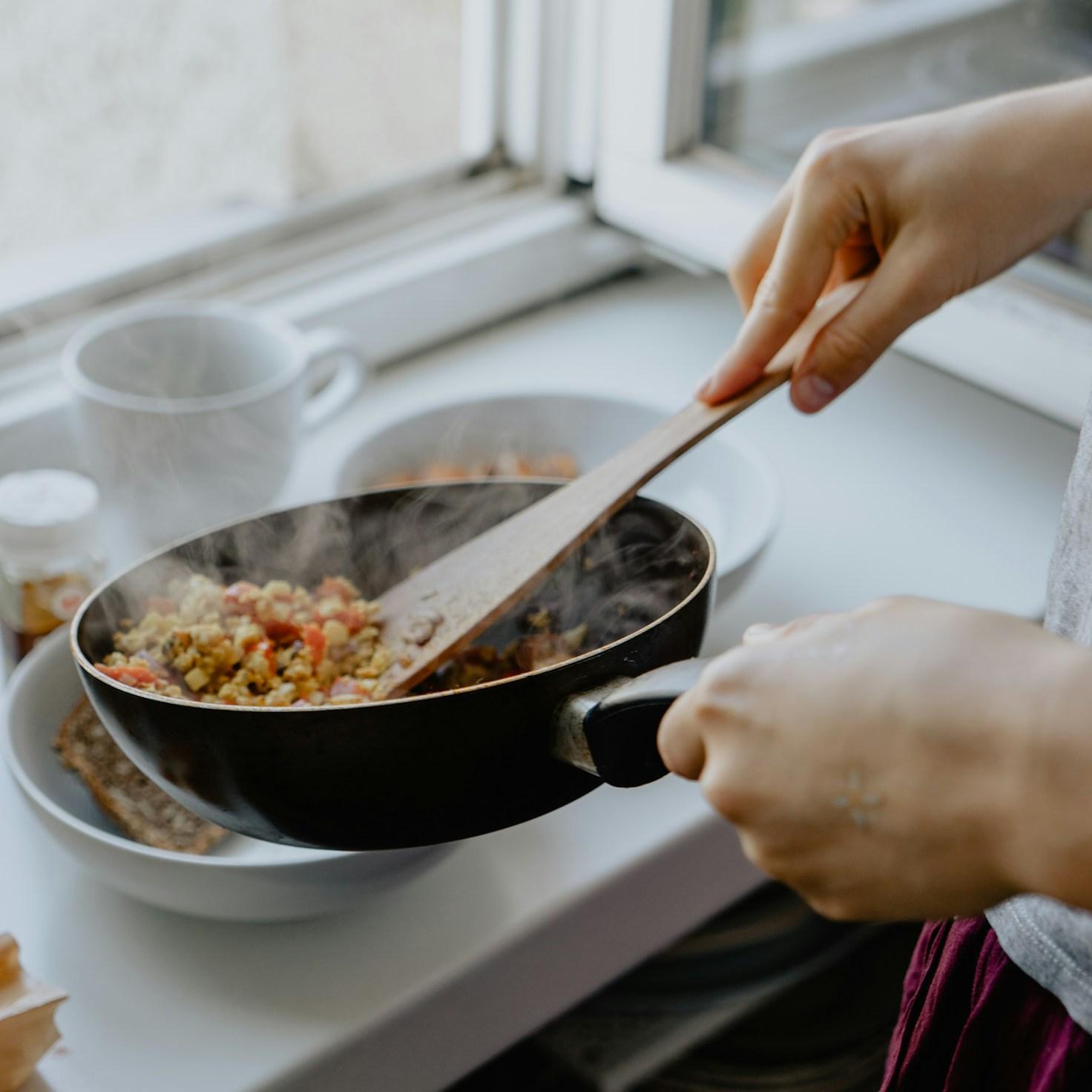 Freshly baked homemade cake in a kitchen setting